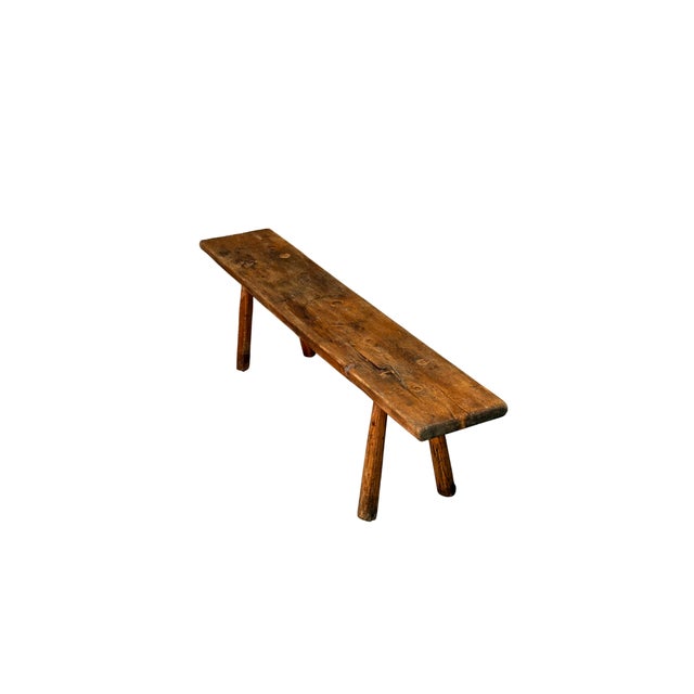 Rustic Antique Fir Bench, 1800s For Sale - Image 3 of 4