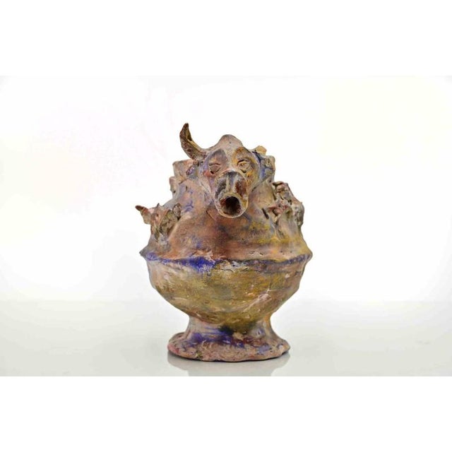 Painted Terracotta sculture realized by Sirio Pellegrini in 1960s. Fair condition, with some minor chips on base and...