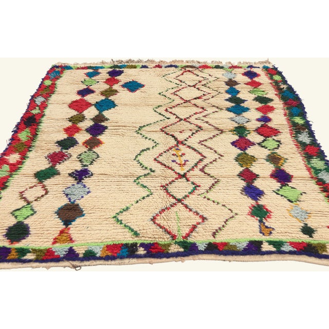 Tribal Vintage Azilal Moroccan Rug, 03'11 X 06'02 For Sale - Image 3 of 10