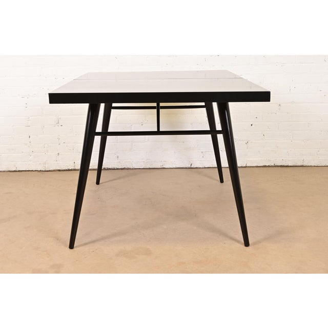 Paul McCobb Planner Group Mid-Century Modern Black Lacquered Extension Dining Table, Newly Refinished For Sale - Image 11 of 13