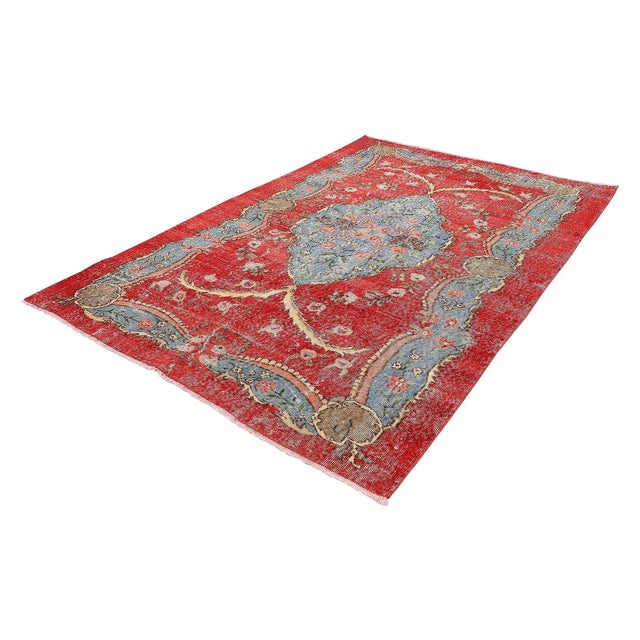 Mid-Century Modern Mid 20th Century Vintage Decorative Turkish Oushak Rug For Sale - Image 3 of 7