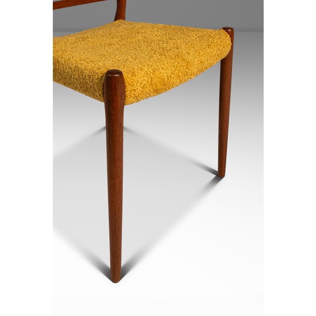 Bespoke Danish Modern Model No. 78 Ladderback Chair in Teak & Bouclé by Niels Møller for j.l. Møllers Møbelfabrik, Denmark, C. 1960's For Sale - Image 14 of 18