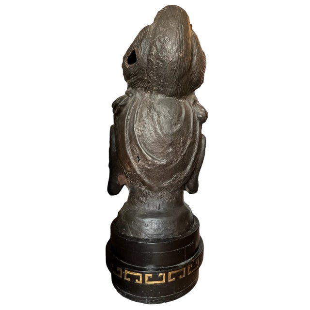 Mid 19th Century Heroic Ming Bodhisaatva Cast Iron Heads - Set of 2 For Sale - Image 5 of 8