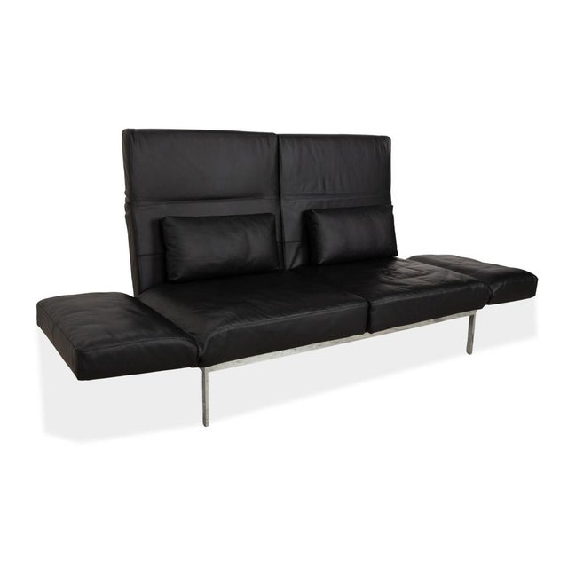 Modern Roro 2-Seater Sofa in Black Leather from Brühl For Sale - Image 3 of 17