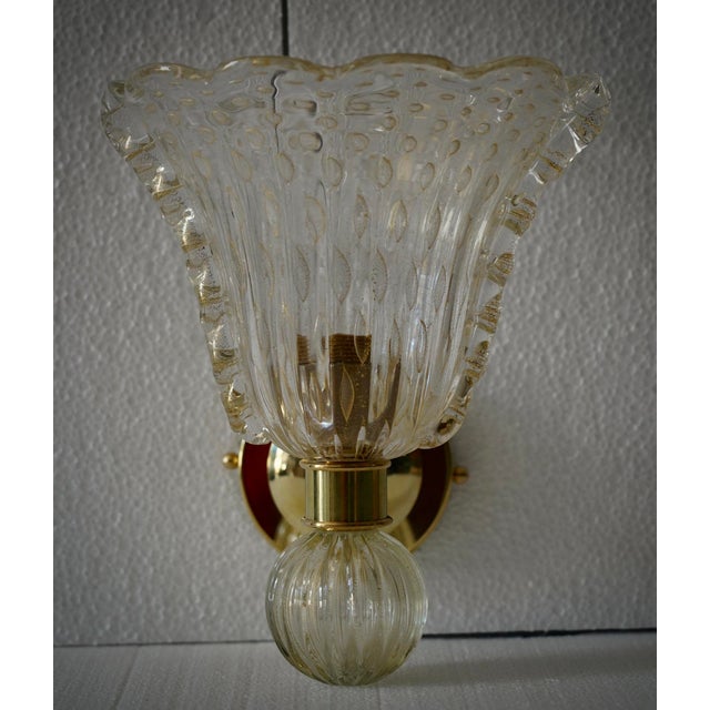 Gold Murano Art Glass and Brass Wall Light, 2000s For Sale - Image 8 of 9