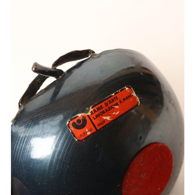 Italian Modern Enamel on Copper "Apple" Dish by Rame d'Arte Lavorazione Laurana For Sale - Image 17 of 17