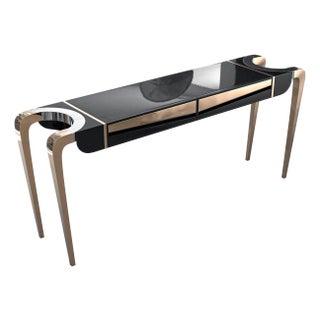 "Paradosso" Credenza With Stainless Steel and Bronze For Sale
