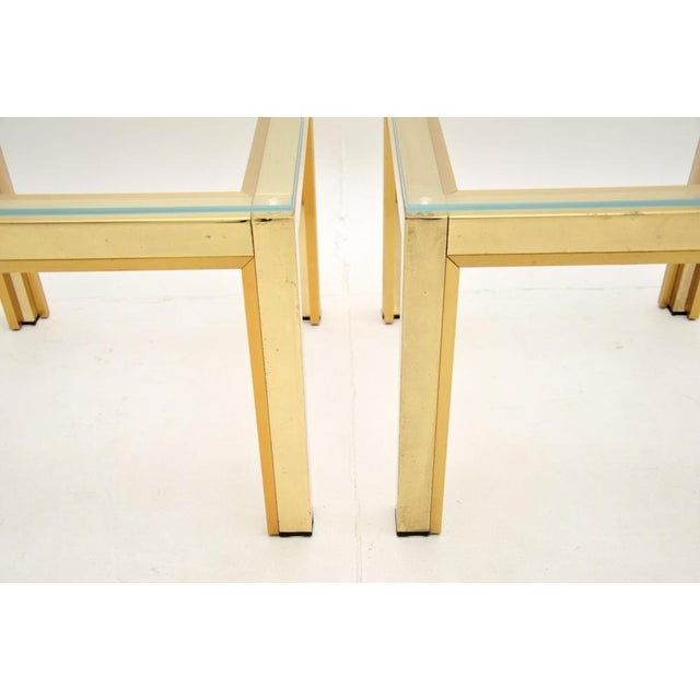 1970s Vintage Italian Brass Side Tables attributed to Renato Zevi, 1970, Set of 2 For Sale - Image 5 of 6