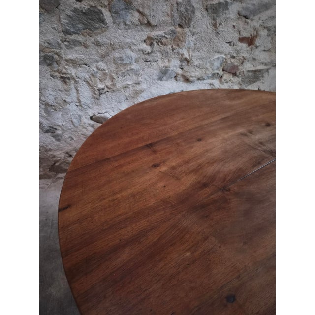 19th Century Antique French Round Walnut Dining Table, 1880s For Sale - Image 5 of 18