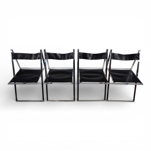 1970s Folding Dining Chairs by Fantoni&Geraci for Lübke, 1969, Set of 4 For Sale - Image 5 of 18