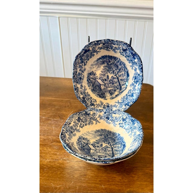 English Mid 20th Century Mill Stream Bowls by Johnson Brothers - 3pcs For Sale - Image 3 of 12