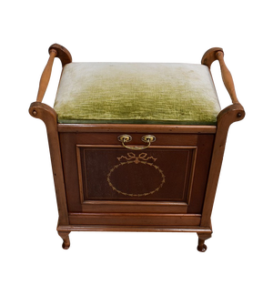 English Stool or Magazine Rack in Blond Mahogany, 1920s