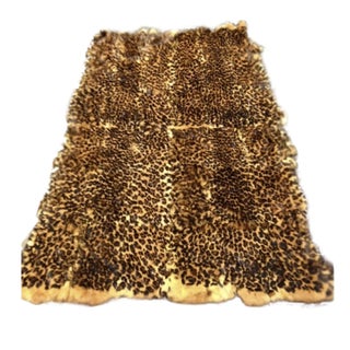 Vintage Rabbit Fur Throw Leopard Print For Sale