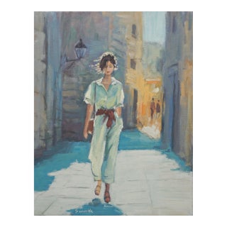 Original Oil Painting of Cityscape For Sale