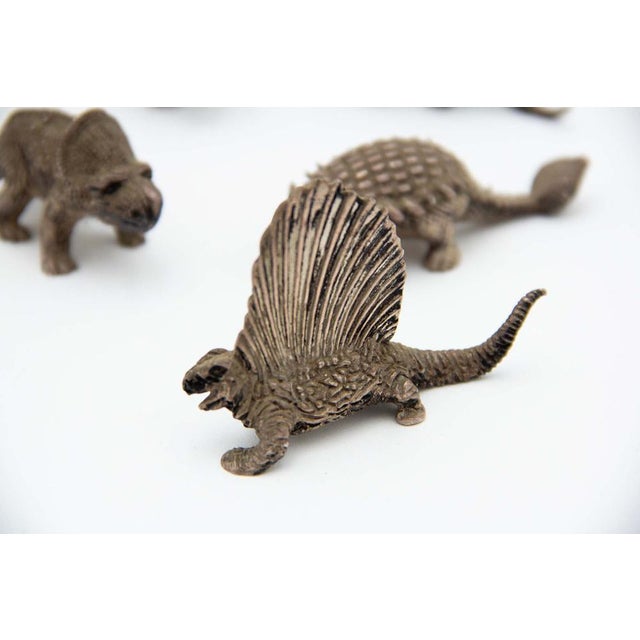 Miniature Silver Dinosaurs, Set of 9 For Sale - Image 4 of 7