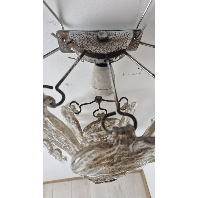 Wall Lamp in Iron and Murano Glass from Manifattura Di Murano For Sale - Image 6 of 11