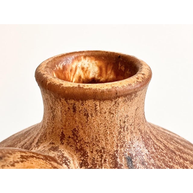 Studio Ceramic Vase with Earthy Flowing Glaze by Elke & Elmar Kubicek, Germany, 1980s For Sale - Image 4 of 11