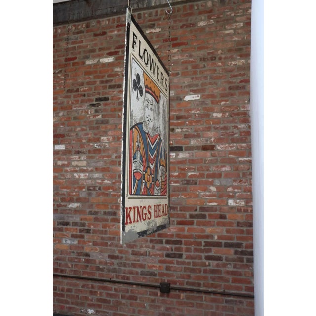 Early 20th Century Double-Sided "Kings Head" Hand Painted Metal English Pub Sign For Sale - Image 4 of 18