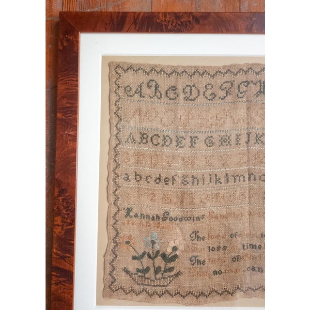 19th Century English Schoolgirl's Needlework Embroidered Alphabet Sampler 1826 For Sale - Image 4 of 11