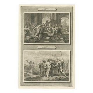 Pieter Mortier, Absalom Has Amnon Killed and Shimei Curses David, Pieter 1700, Engraving For Sale