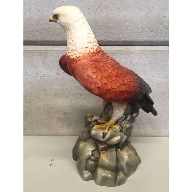 1950s 20th Century Large Italian Glazed Terra Cotta Eagle For Sale - Image 5 of 12