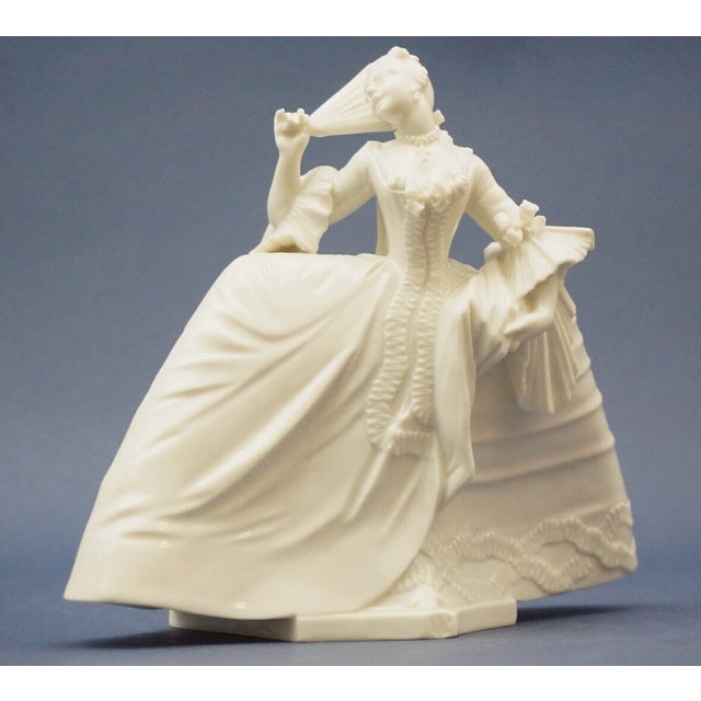19th Century Porcelain Figurine Sculpture Lady with Fan by Nymphenburg Model by Antonio Bustelli, Germany, 1800s For Sale - Image 10 of 18