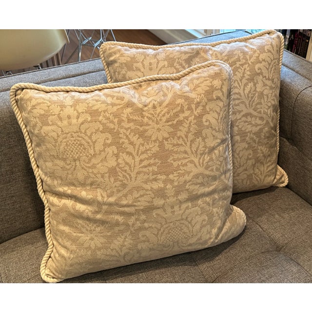 These 20 " square decorative pillows were produced for the Neiman Marcus bedding collection and have down feather filling...