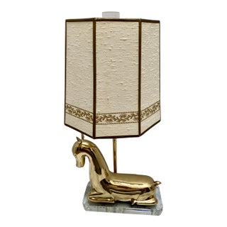 Midcentury Brass Figural Franz Hagenauer Table Lamp For Sale