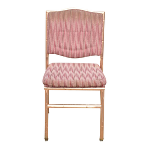 Late 20th Century Faux Bamboo Pink Rose Gold Upholstered Banquet Dining Chair by Shelby Williams
