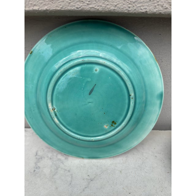 French Majolica Plate Onnaing, Circa 1890 For Sale - Image 4 of 4