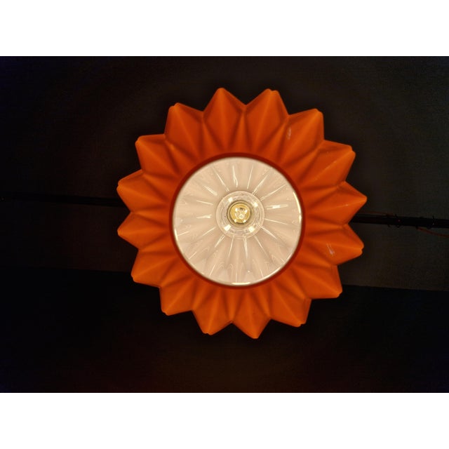 Vintage Orange Opaline Glass Pendant Light, 1970s For Sale - Image 10 of 14