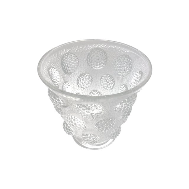 Stunning Verlys "Les Cabochons" French Art Deco Vase Early 20th Century Lalique-Style For Sale - Image 16 of 18