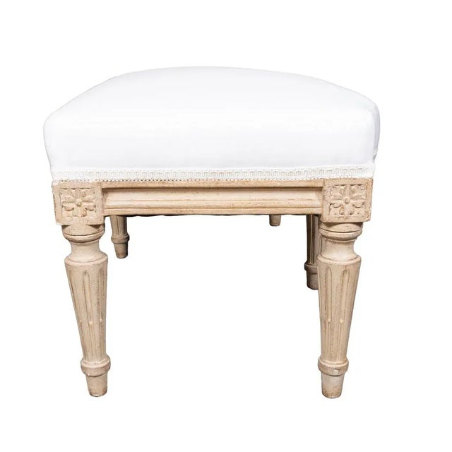 French Louis XVI Style Painted Bench For Sale - Image 3 of 8