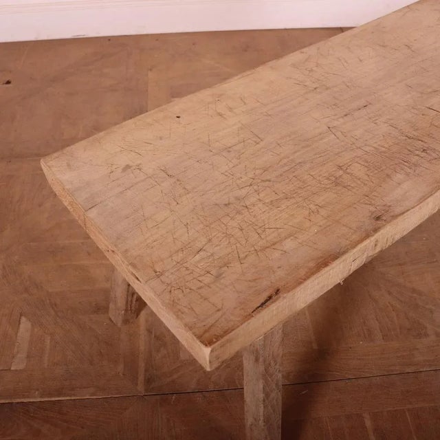 French Sycamore and Elm Trestle Table For Sale - Image 3 of 6