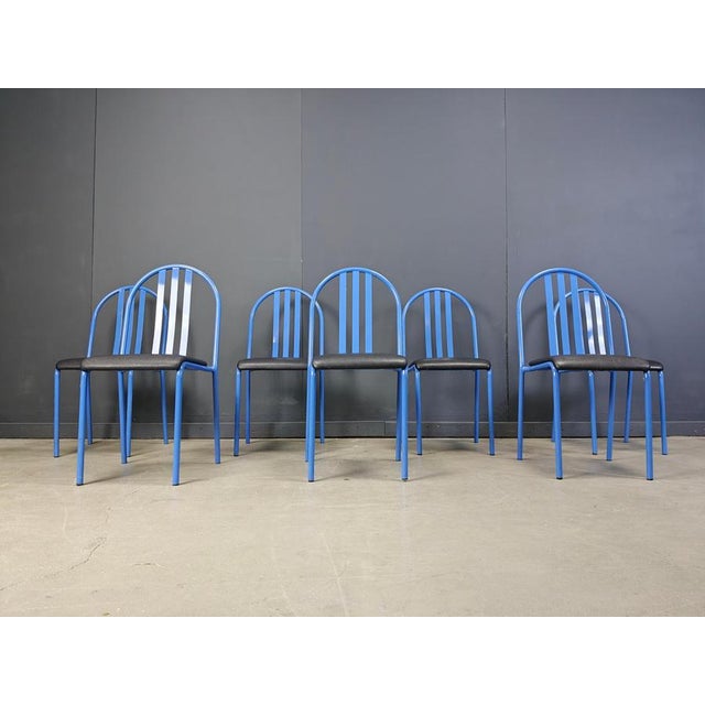 Nr 222 Chairs attributed to Robert Mallet-Stevens, 1980s, Set of 7 For Sale - Image 10 of 13