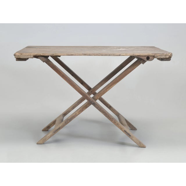 Antique French Wine Table That Folds and Adjustable Height Original Patina C1900 For Sale - Image 10 of 12