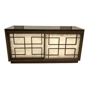 Hickory White Asian Modern Phillip Sliding Door Cabinet