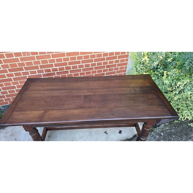 Vintage Farmhouse Kiitchen Refrectory Dining Table in Oak, 1920 For Sale - Image 4 of 18