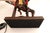 Remington Bronze "The Outlaw" Table Lamp W/ Stained Glass Shade in Mission Style For Sale - Image 10 of 13