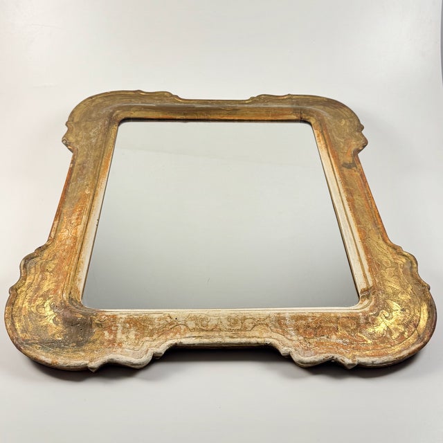 Boho Chic Antique Gilded Carved Wood Wall Mirror, 19th Century For Sale - Image 3 of 10
