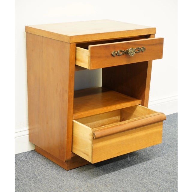 Cavalier Furniture Solid Hard Rock Maple Mid Century Modern 20" Open Cabinet Nightstand For Sale In Kansas City - Image 6 of 13