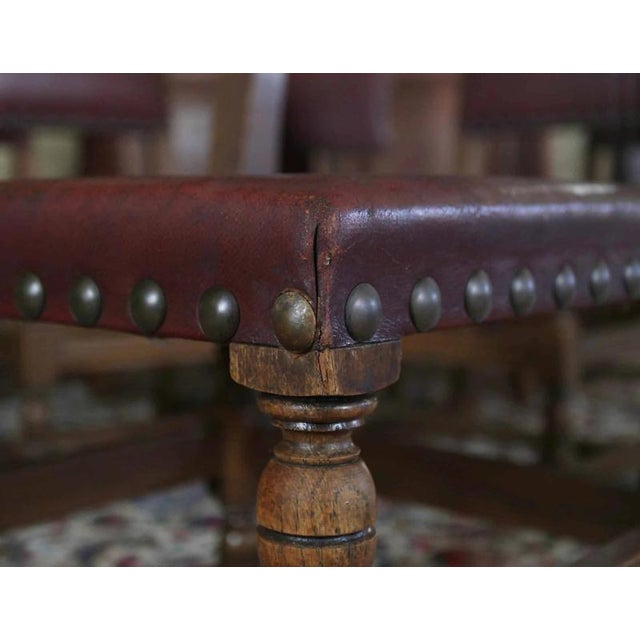 Neo-Renaissance Chairs in Leather Upholstery, Set of 6 For Sale - Image 3 of 6