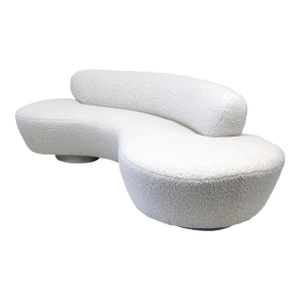 Vladimir Kagan Serpentine Cloud Sofa for Directional in Heavy Ivory Boucle