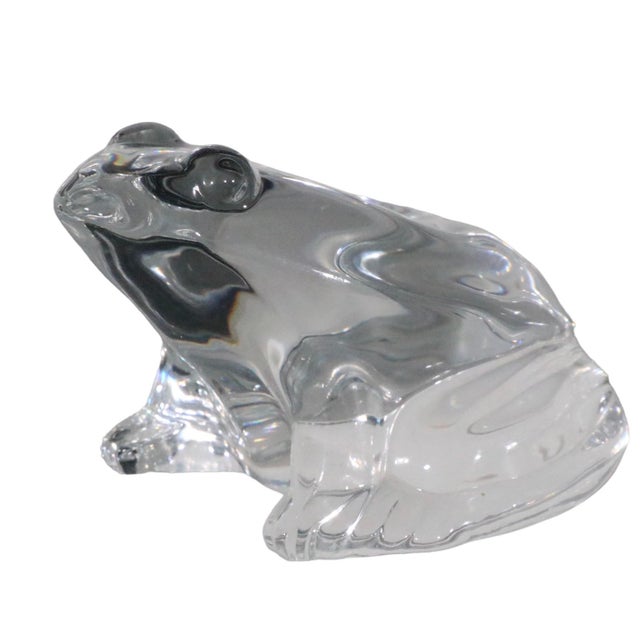 Stylized Glass Frog Paperweight by Baccarat C. 1990's Chairish