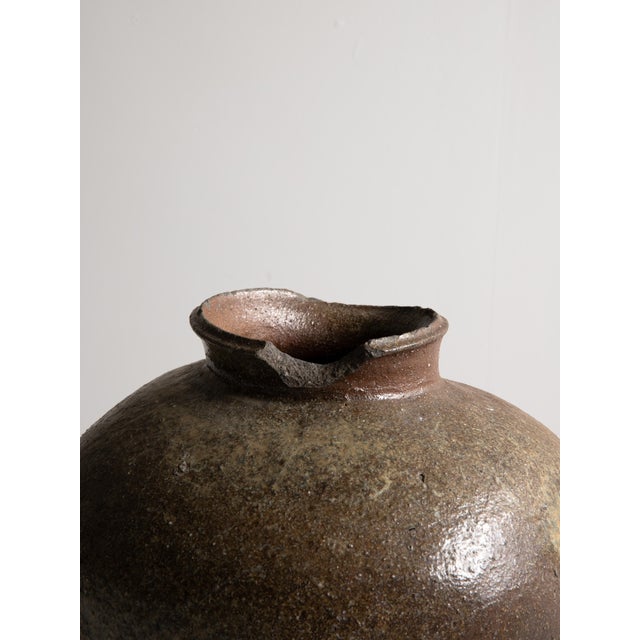 Japanese Antique Pottery Jar 17th-18th Century/ Wabi-Sabi /Tokoname For Sale - Image 12 of 15