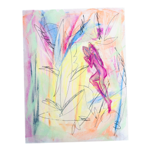 Abstract Figurative Composition in Pastel on Paper by Erik Sulander