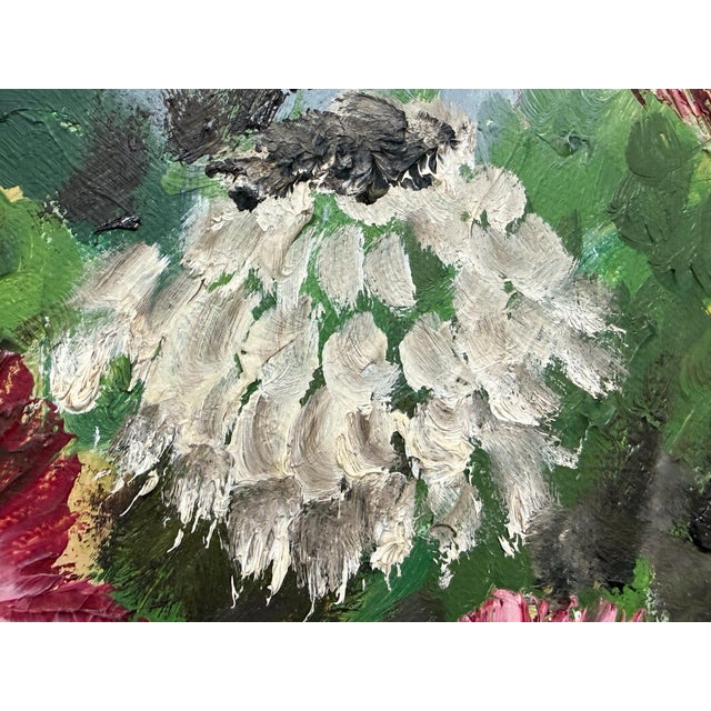 Late 20th Century Floral Oil on Canvas by Unknown Artist, Vintage For Sale In San Francisco - Image 6 of 12