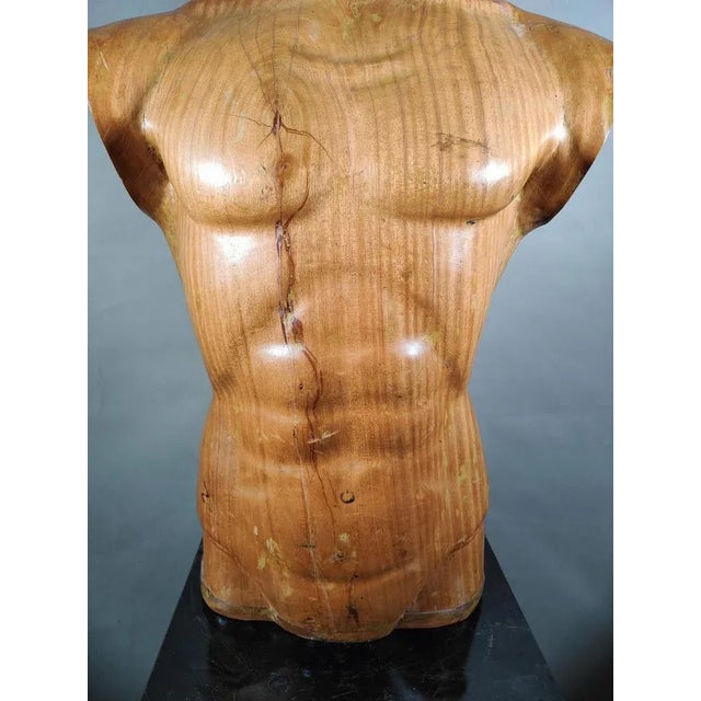 French Wooden Male Torso, 1950s For Sale - Image 6 of 13