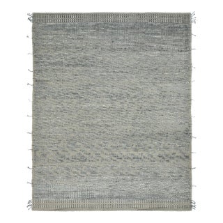 9 X 12 Gray Moroccan Style Handmade Wool Rug For Sale