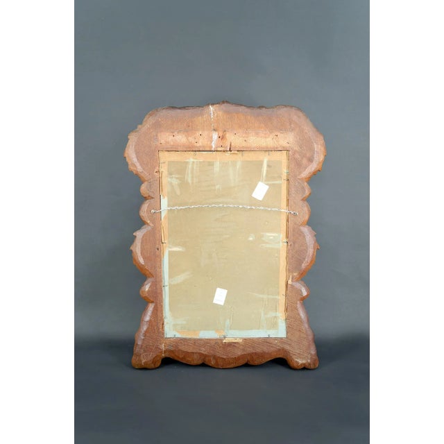 Beige Carved Wood Dragon Mirror, Indochina, 1900s For Sale - Image 8 of 9